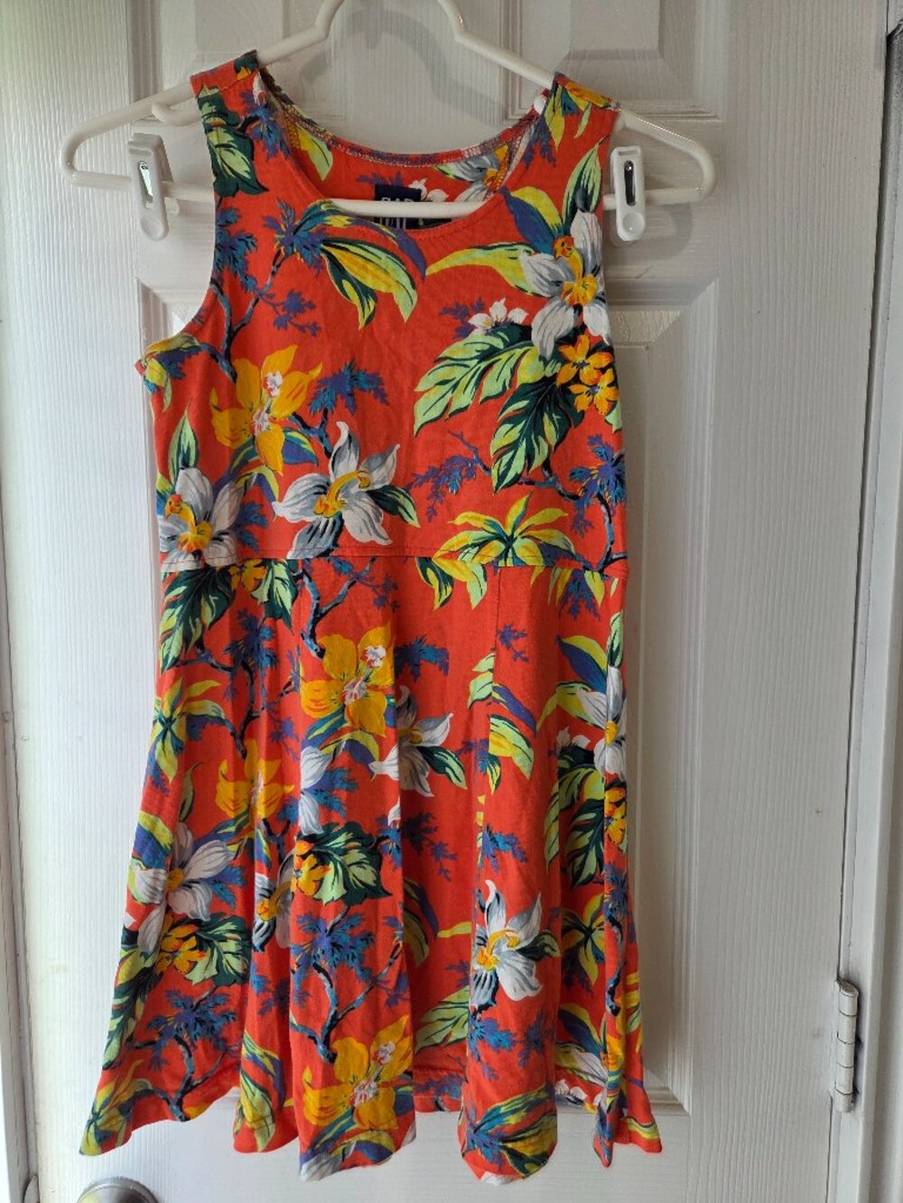 Gap Kids Girls Hawaiian Dress Medium Orange Bright